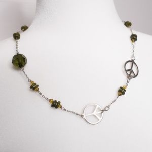 2000s Urban Outfitters Peace Sign Necklace